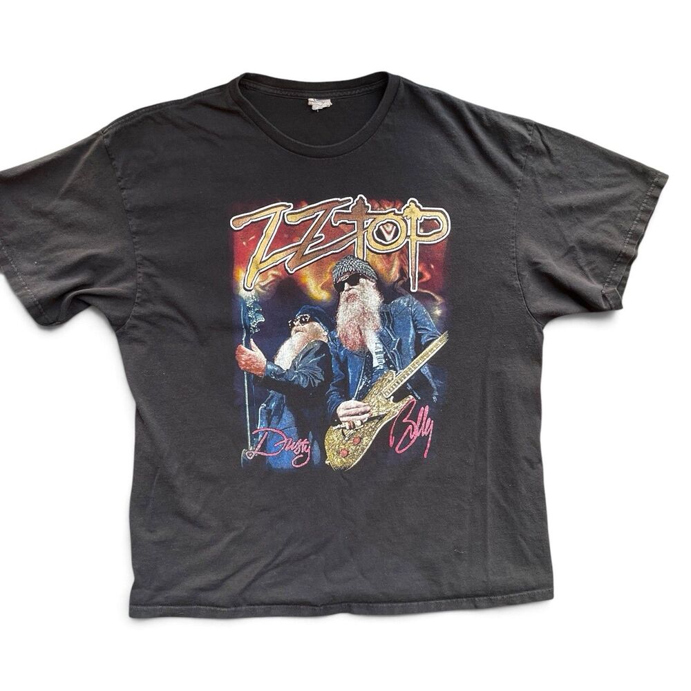 ZZ Top 2013 Concert Tour Tee Size 2XL Black Double Sided Classic Rock Blues